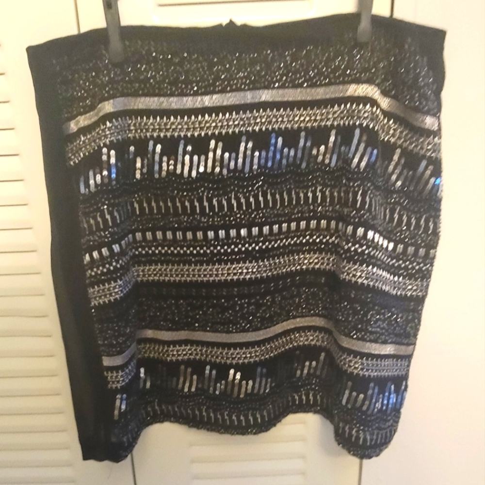 Beaded Black mini  skirt